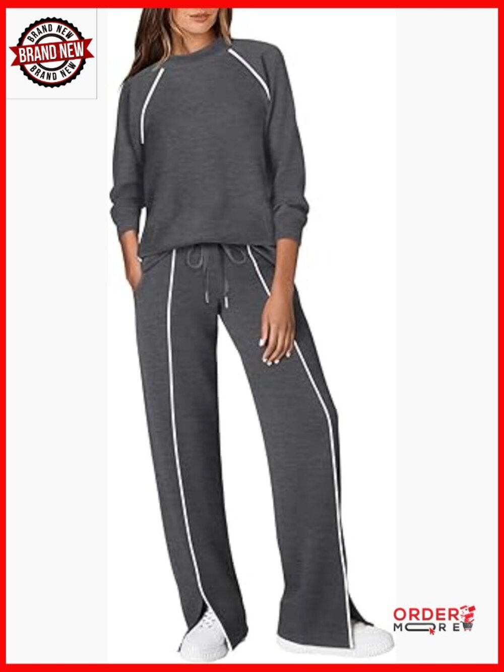 Womens 2 Piece Lounge Set Wide Leg Pants Matching Fall Outfit Long Sleeve